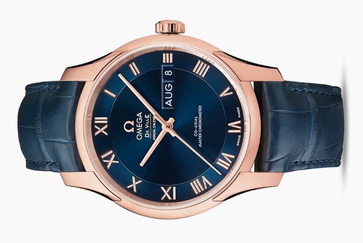 The Sedna® K gold copy watches have midnight blue dials.